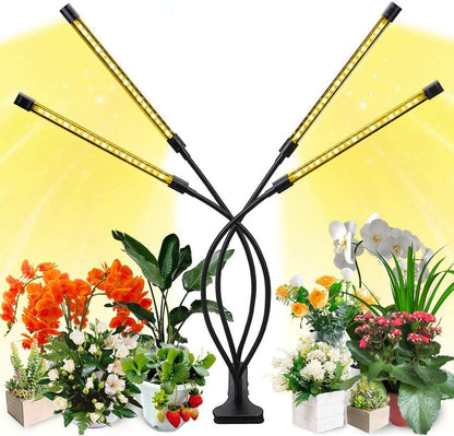 Luz de Crecimiento para Plantas con 4 Brazos Flexibles y Función de Regulación para Jardines de Interior