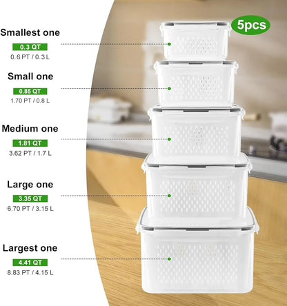 Surtido De 5 Piezas Con Tapas Para Conservar Los Alimentos Práctico Y Práctico Surtido De 5 Piezas Con Tapas