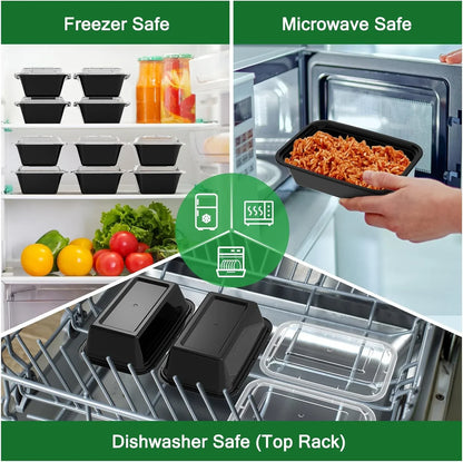 Juego De 50 Recipientes Para Preparar Comidas Con Tapa - Ideal Para Preparar Comidas