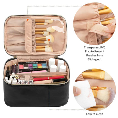 Práctico Organizador de Maquillaje para Viajar | con Compartimentos y Separadores