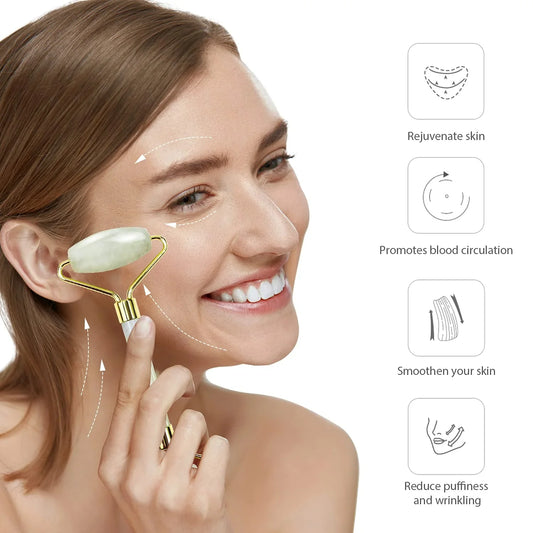 Set Gua Sha y Rodillo de Jade Instant Glow para una Piel Radiante y una Relajación Natural