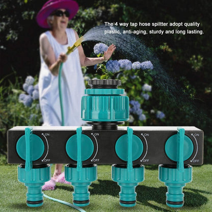 Distribuidor Universal De 4 Vías Para Mangueras De Jardín - Distribuidor De Grifo Regulable Distribuidor De Grifo Regulable