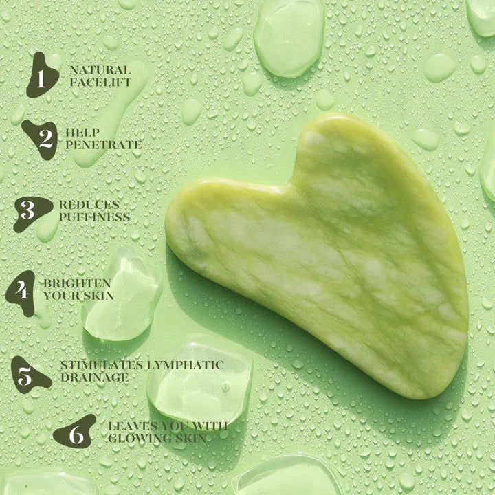 Set Gua Sha y Rodillo de Jade Instant Glow para una Piel Radiante y una Relajación Natural