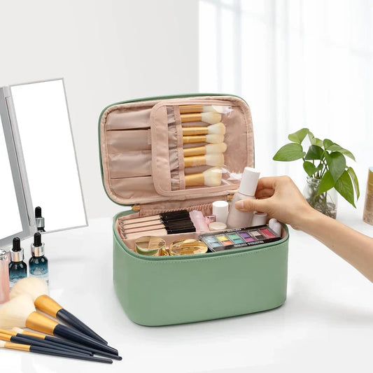 Práctico Organizador de Maquillaje para Viajar | con Compartimentos y Separadores