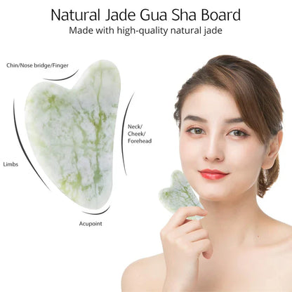 Set Gua Sha y Rodillo de Jade Instant Glow para una Piel Radiante y una Relajación Natural