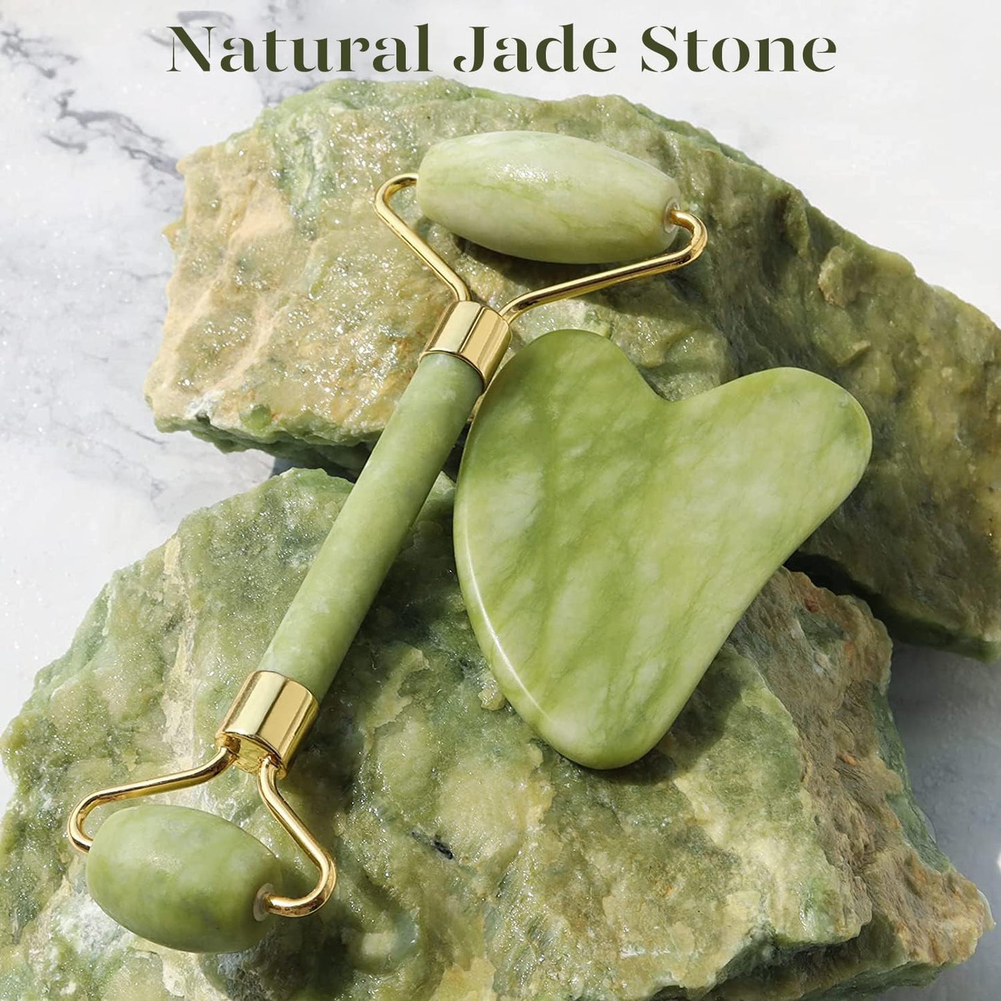 Set Gua Sha y Rodillo de Jade Instant Glow para una Piel Radiante y una Relajación Natural