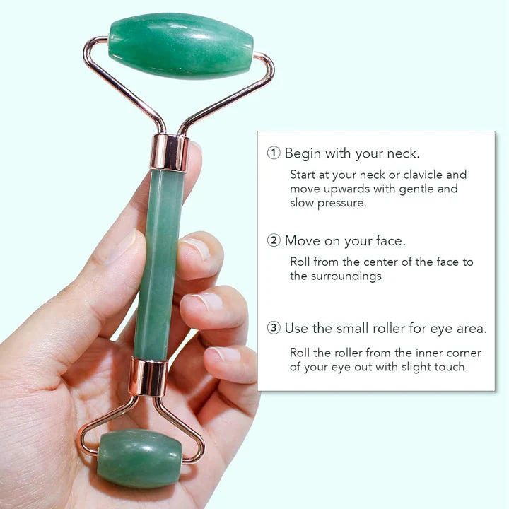 Set Gua Sha y Rodillo de Jade Instant Glow para una Piel Radiante y una Relajación Natural