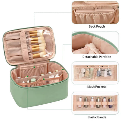 Práctico Organizador de Maquillaje para Viajar | con Compartimentos y Separadores