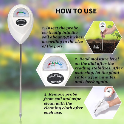 Medidor de Humedad Del Suelo para una Medición Precisa de la Humedad en el Suelo - Ideal para el Cuidado de las Plantas