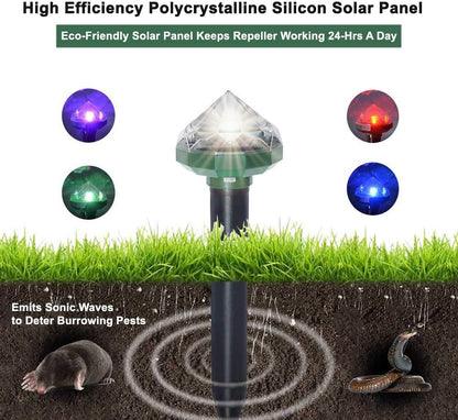 Ahuyentador De Animales Alimentado Por Energía Solar Para Jardines Y Patios - Protección Ecológica Contra Ratones Y Roedores
