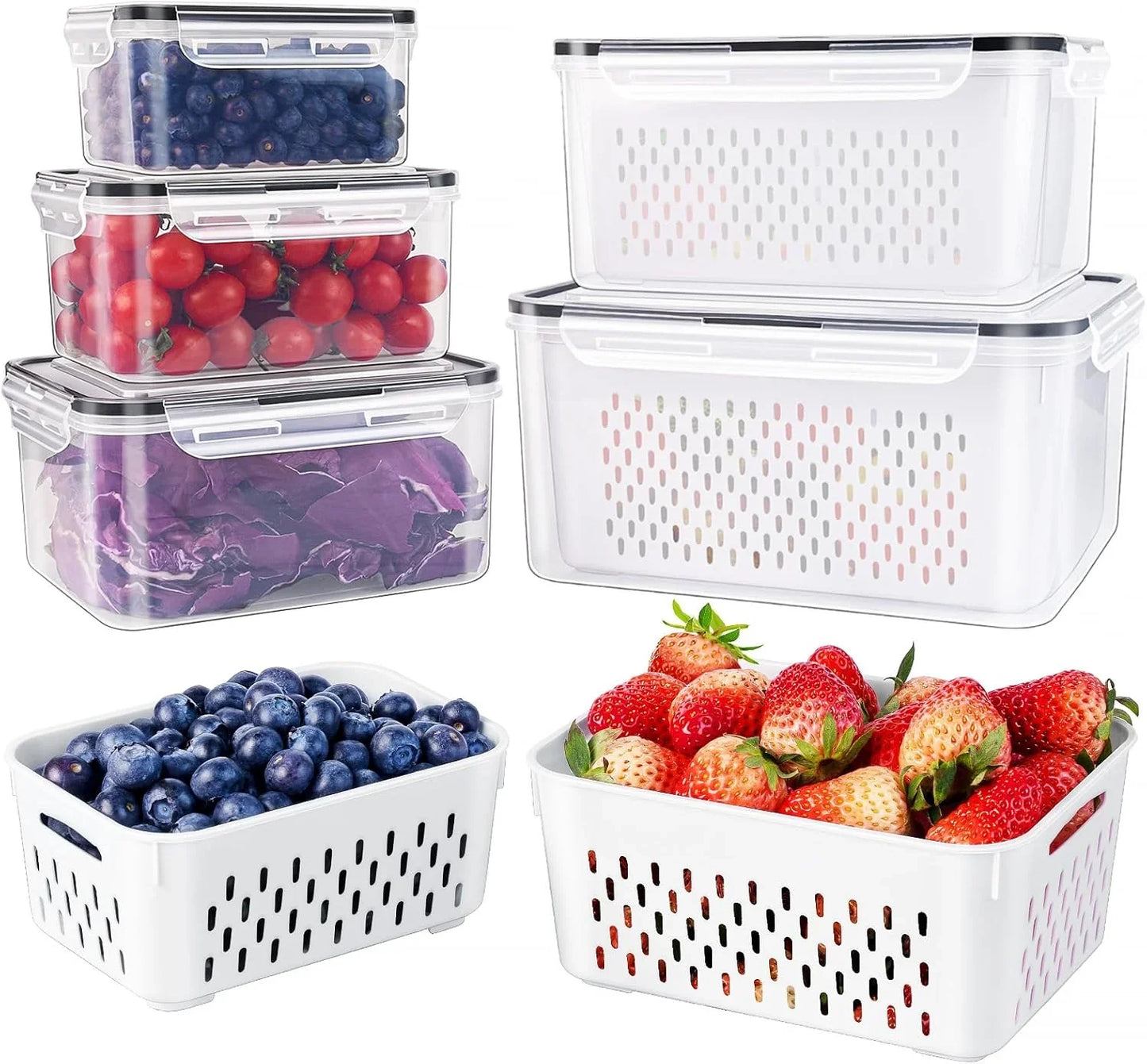 Surtido De 5 Piezas Con Tapas Para Conservar Los Alimentos Práctico Y Práctico Surtido De 5 Piezas Con Tapas