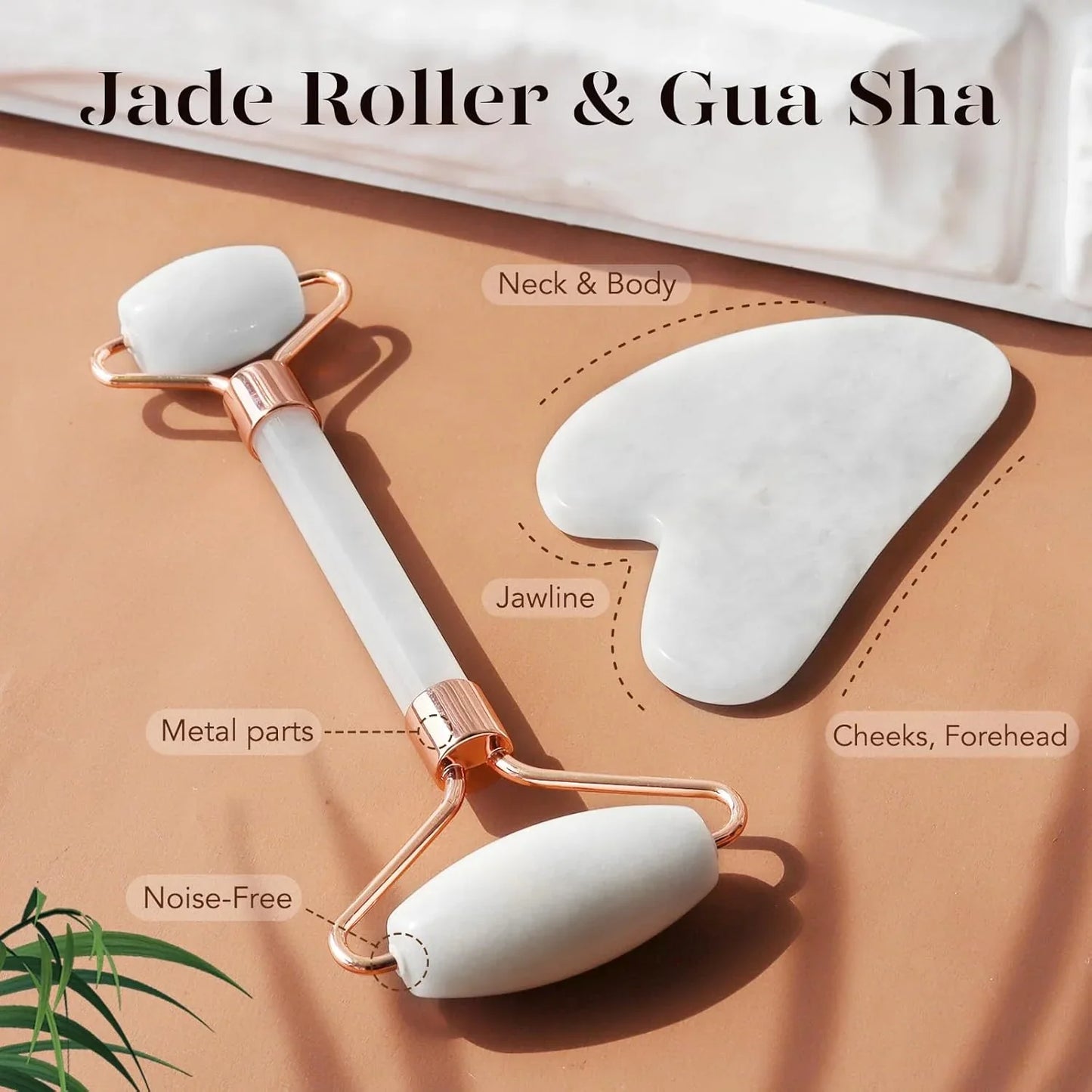 Set Gua Sha y Rodillo de Jade Instant Glow para una Piel Radiante y una Relajación Natural