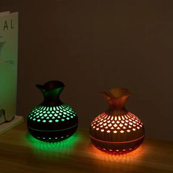 Humidificador De Aromaterapia Con Difusor Led Con Aspecto De Madera Y Luz Nocturna Luz Nocturna Con Led
