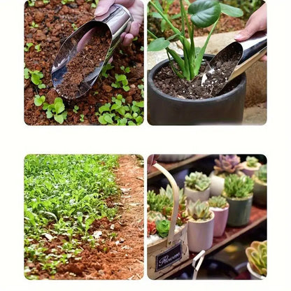 Pala De Acero Inoxidable Para Tierra De Macetas - Pala Robusta Para Plantar En Jardín Y Balcón Pala De Acero Inoxidable Para Tierra De Macetas