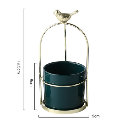 Maceta De Flores Con Diseño De Pájaro Para Una Decoración Con Estilo