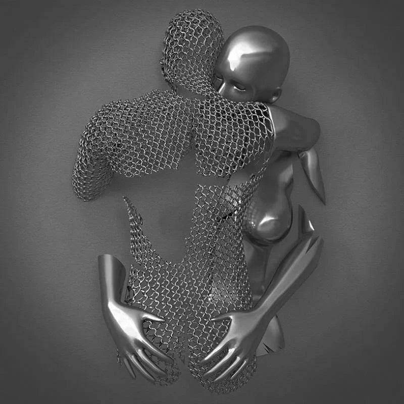 Lienzo De Amor Con Elegante Figura Metálica De Diseño Moderno