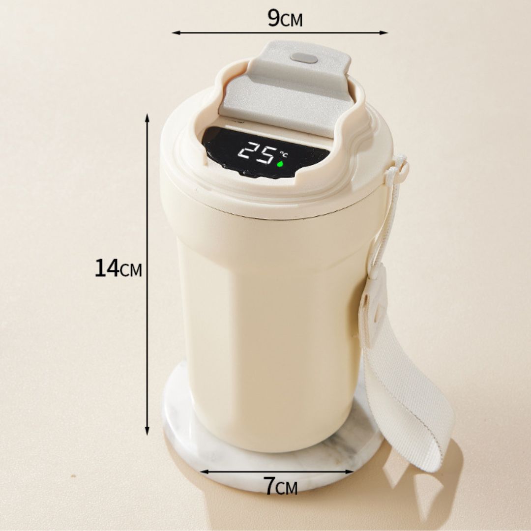 Taza de Café de Acero Inoxidable con Indicador Led de Temperatura 450 Ml