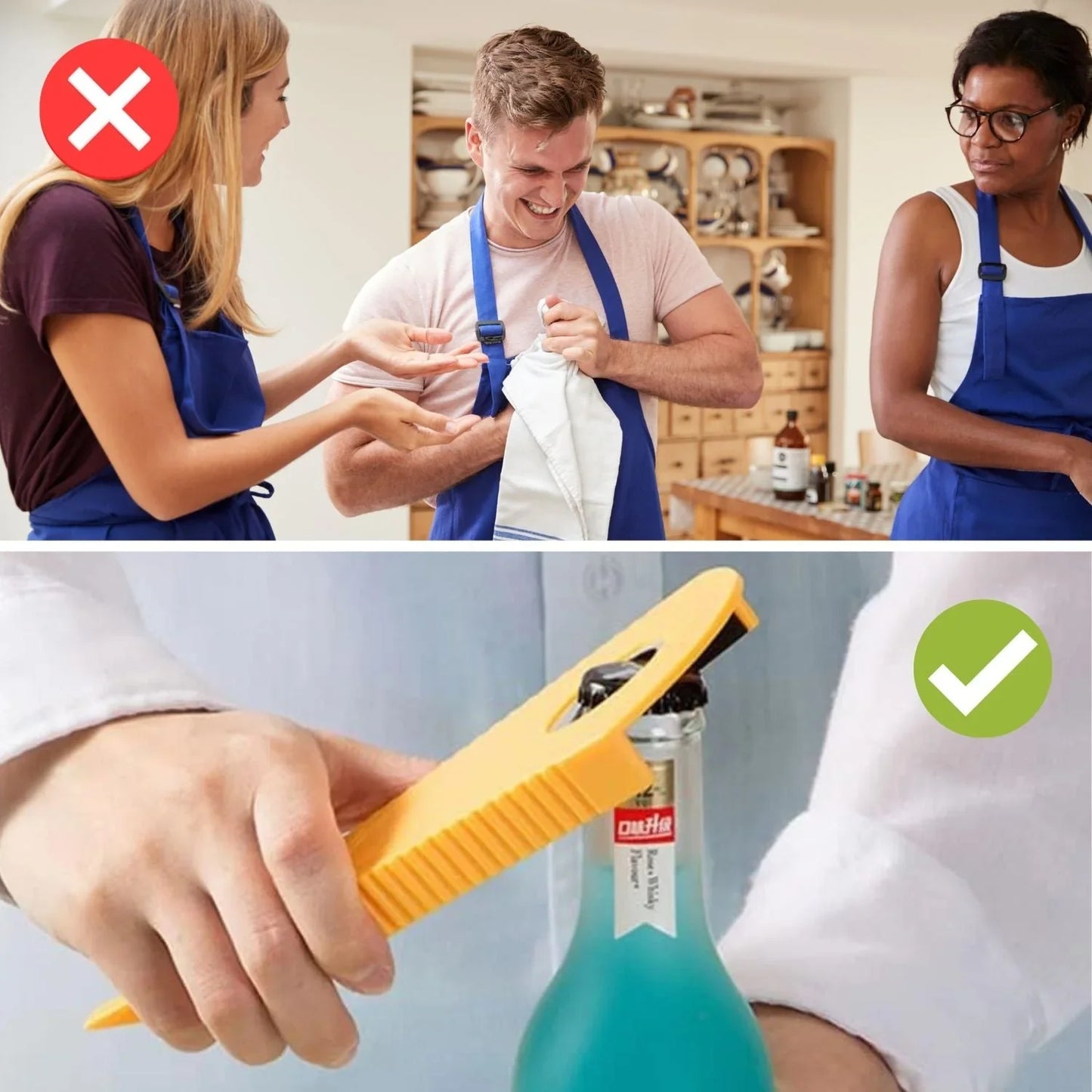 Abrebotellas Ergonómico Con Práctico Mango Para Facilitar Su Uso