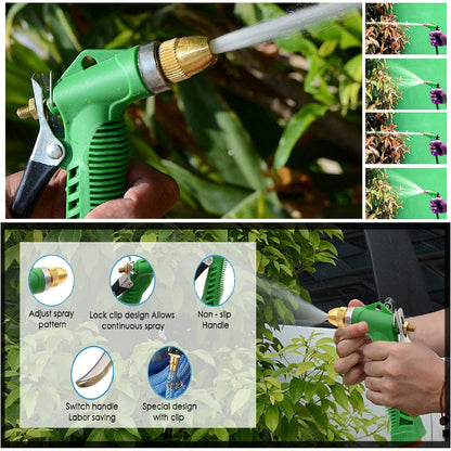 Pistola Ajustable De Alta Presión Para Manguera De Jardín Con Cabezal De Cobre
