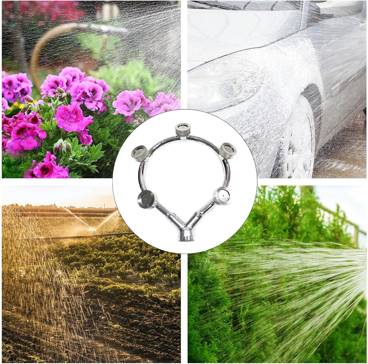 Boquilla Multiboquilla De Anillo De Acero Inoxidable De Alta Presión - Accesorio De Pulverización Eficaz Para El Riego De Jardines Para El Riego De Jardines