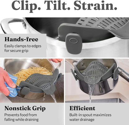 Colador De Silicona Con Pinza - Bandeja De Goteo Resistente Al Calor Para Alimentos Colador De Silicona Con Pinza