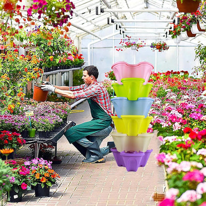 Torre Apilable Para Plantas Aromáticas Y Hortalizas - Jardineras Verticales Para Interior Y Exterior Torre Apilable Para Plantas Aromáticas Y Hortalizas