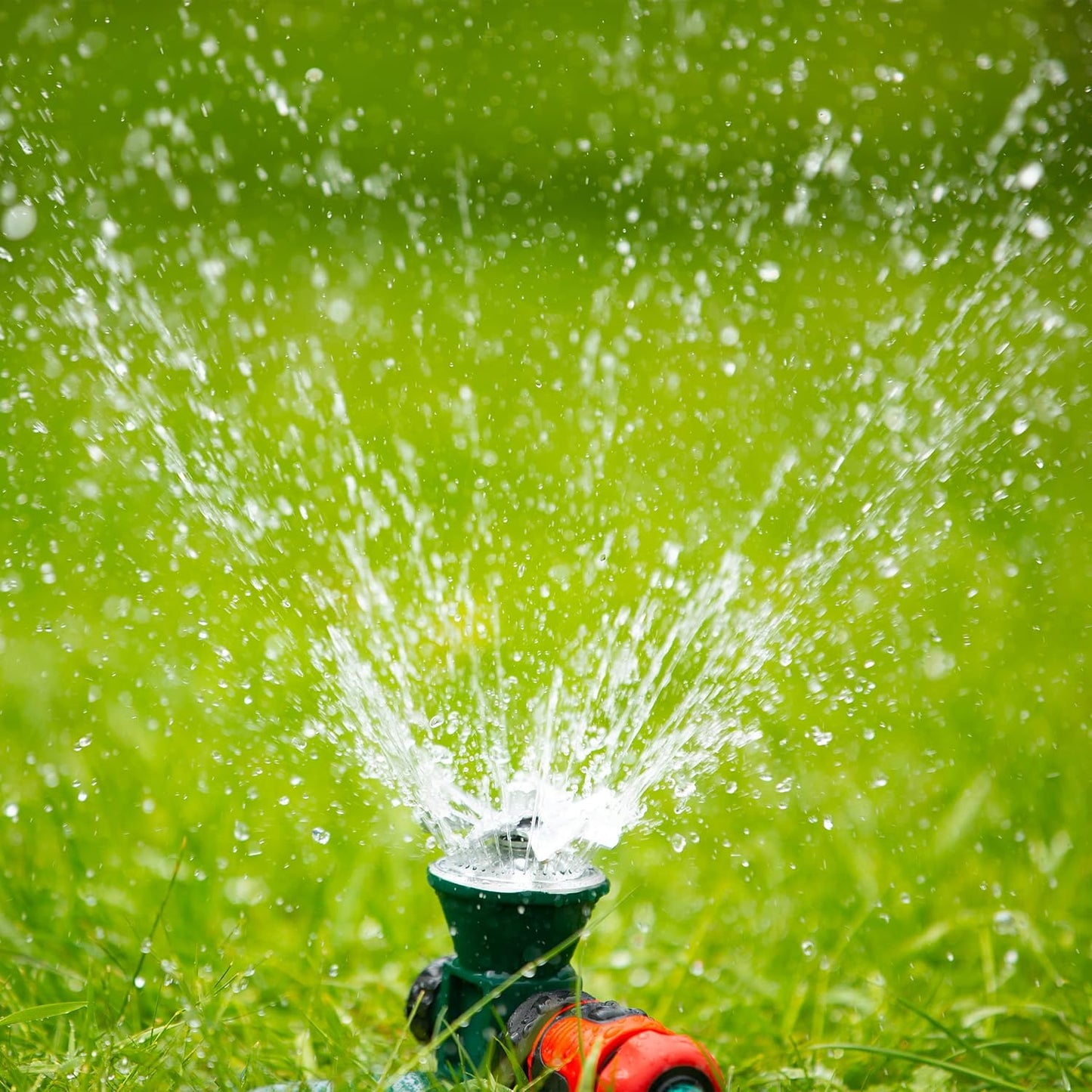 Aspersor De Césped Metálico Giratorio Automático De 360 Grados - Eficaz Cabezal De Riego De Jardín
