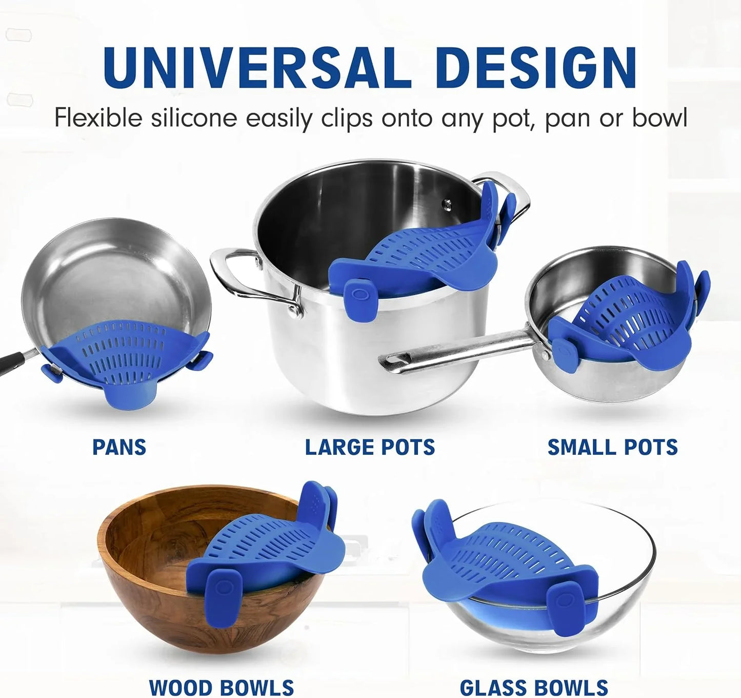Colador De Silicona Con Pinza - Bandeja De Goteo Resistente Al Calor Para Alimentos Colador De Silicona Con Pinza