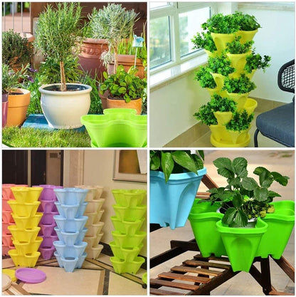 Torre Vertical De Plantas De 6 Capas - Sistema Tridimensional De Flores Para El Jardín