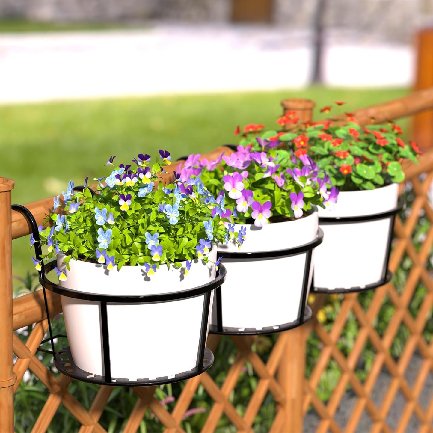 Cesto De Metal Para Plantas Colgantes - Maceta De Balcón Con Gancho Para Jardín Y Terraza Para Plantas De Jardín Y Terraza