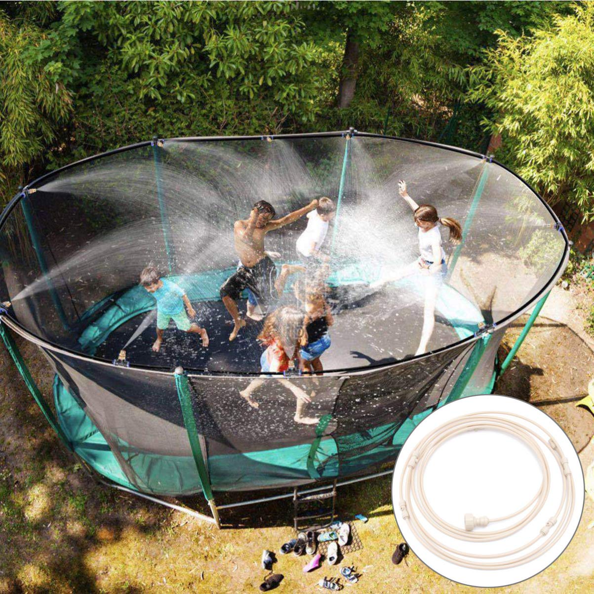 Sistema De Riego Por Aspersión - Manguera De Agua Con Boquillas Pulverizadoras Para Refrescar El Jardín