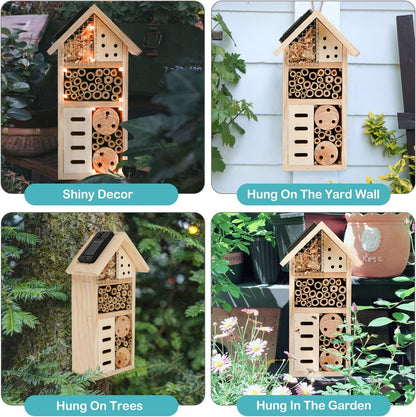 Casa de Madera para Insectos - Hábitat Apícola e Insectívoro para el Jardín y el Patio
