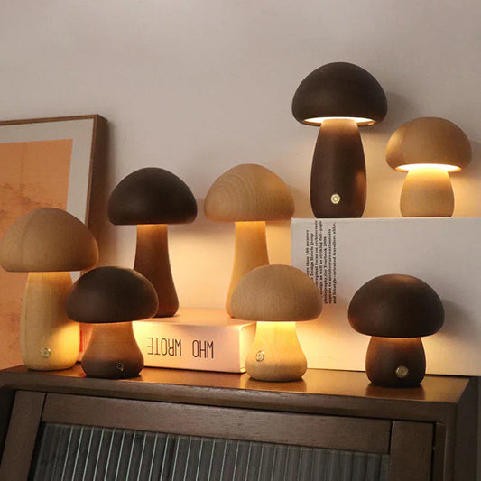 Luz De Noche LED De Seta De Madera - Lámpara Encantadora En Diseño Natural Para Un Ambiente Acogedor