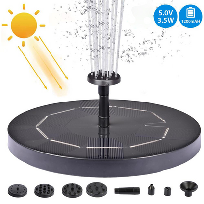 Fuente Burbujeante con Panel Solar Burbujeador de Agua Alimentado por Energía Solar para Baños de Pájaros