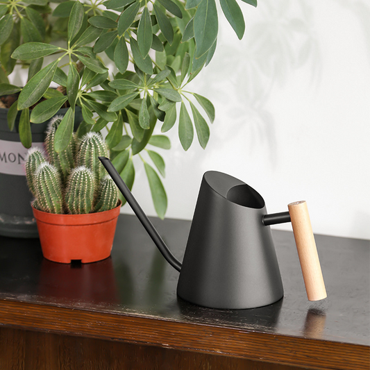 Moderna Regadera con Asa de Madera - Elegante Regadera para las Plantas Del Jardín Esta Regadera Es Ideal para Regar las Plantas Del Jardín