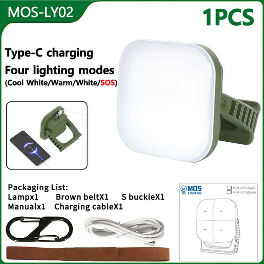 Lámpara de Camping Solar Recargable Led de 80w con Imán y Función de Zoom