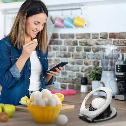 Cortador de Huevos de Acero Inoxidable - ¡ 3 Opciones de Corte en 1 para una Preparación sin Esfuerzo !