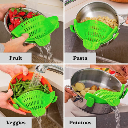 Colador De Silicona Con Pinza - Bandeja De Goteo Resistente Al Calor Para Alimentos Colador De Silicona Con Pinza