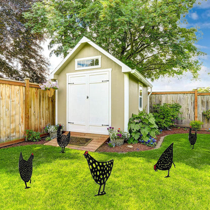 Gallinas Decorativas de Metal - Juego de Enchufes de Jardín para Uso en Exteriores las Gallinas Son Muy Divertidas
