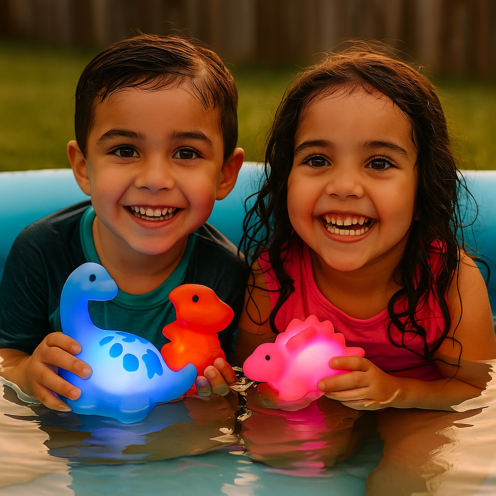 Juguete de baño dinosaurio luminoso