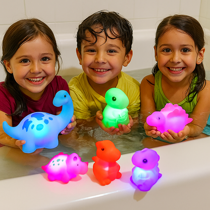 Juguete de baño dinosaurio luminoso