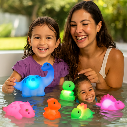 Juguete de baño dinosaurio luminoso