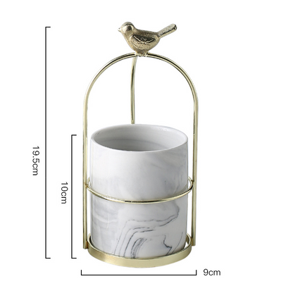 Maceta De Flores Con Diseño De Pájaro Para Una Decoración Con Estilo