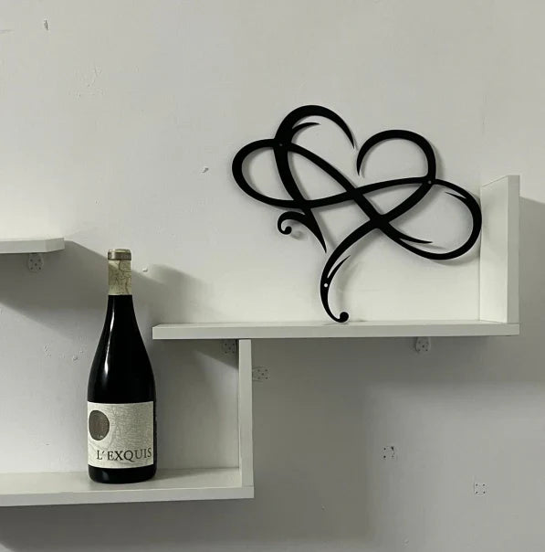Decoración de Pared de Hierro con Corazón Infinito