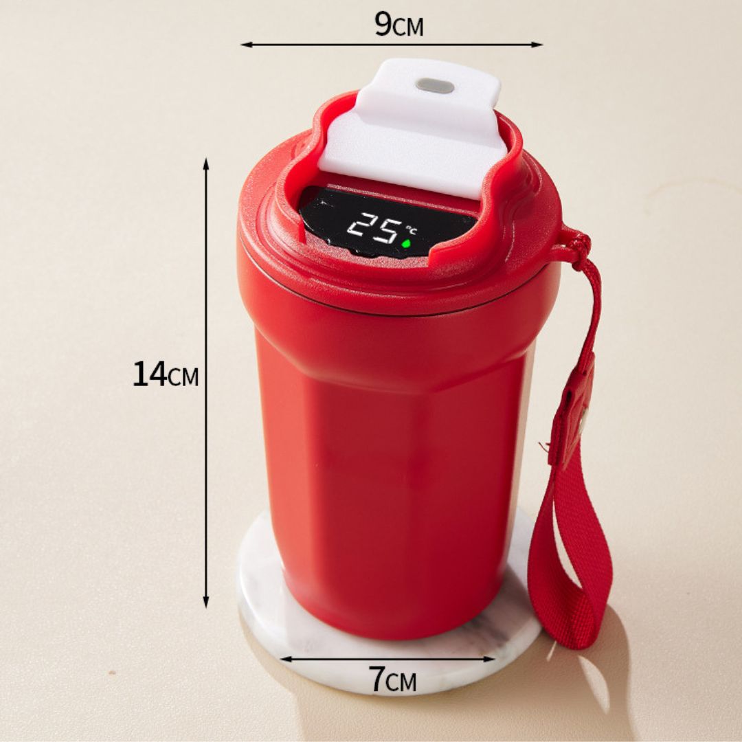 Taza de Café de Acero Inoxidable con Indicador Led de Temperatura 450 Ml