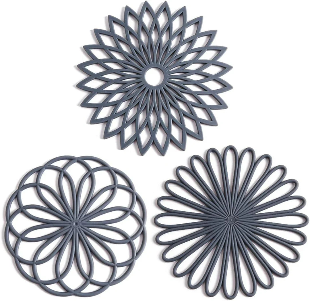 Set de Posavasos de Silicona de 3 Piezas con Alfombrillas Protectoras Resistentes Al Calor Posavasos de Silicona de 3 Piezas