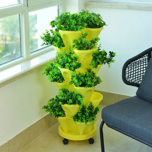 Torre Vertical De Plantas De 6 Capas - Sistema Tridimensional De Flores Para El Jardín