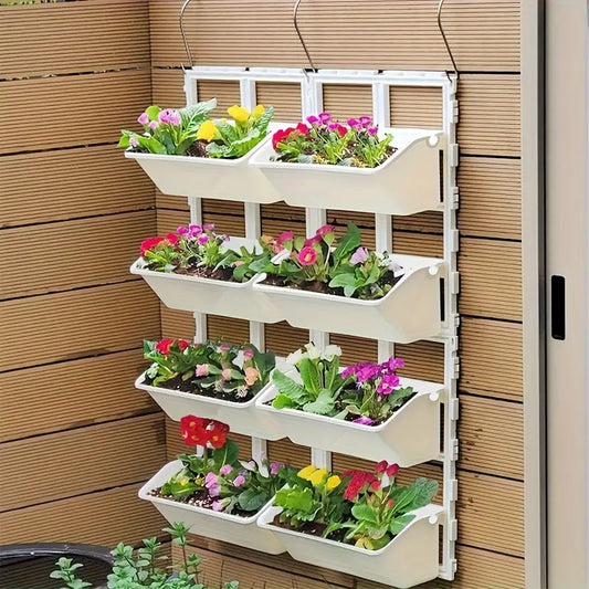 Almacén Vertical Para Plantas Con 8 Bolsillos - Estante Para Plantas Montado En La Pared Para Balcón Y Jardín Estante Vertical Para Plantas Con 8 Bolsillos