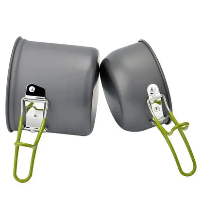 Batería De Cocina Para Camping Con Cubertería De Acero Inoxidable Y Bolsa De Transporte Batería De Cocina Para Camping Con Cubertería De Acero Inoxidable Y Bolsa De Transporte