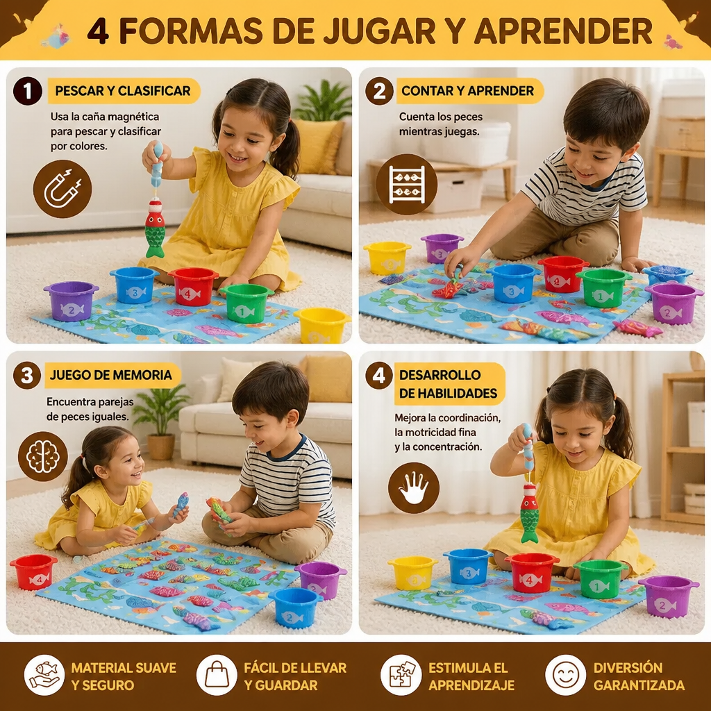 Juguete Infantil Montessori De Estanque De Peces De Peluche
